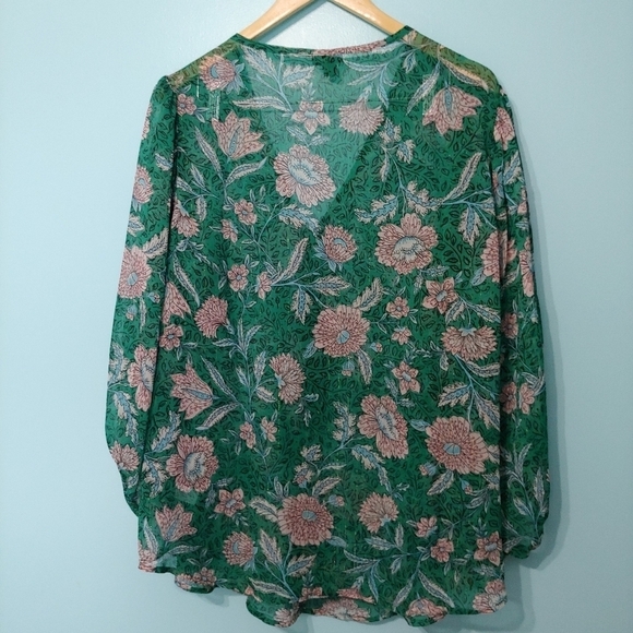 TORRID CHIFFON LUREX BUTTON-UP BLOUSE - Picture 6 of 9